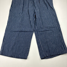 Load image into Gallery viewer, Girls navy, cotton pants, elasticated, no size, Inside leg: 35cm, W: 25.5cm across unstretched, EUC, size 5,  