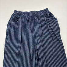 Load image into Gallery viewer, Girls navy, cotton pants, elasticated, no size, Inside leg: 35cm, W: 25.5cm across unstretched, EUC, size 5,  