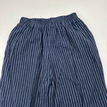 Load image into Gallery viewer, Girls navy, cotton pants, elasticated, no size, Inside leg: 35cm, W: 25.5cm across unstretched, EUC, size 5,  