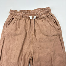 Load image into Gallery viewer, Unisex Zara, linen blend pants, elasticated, Inside leg: 31.5cm, FUC, size 3-4,  