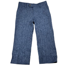 Load image into Gallery viewer, Boys Next, blue marle linen blend pants, adjustable, Inside leg: 35cm, EUC, size 4,  