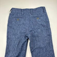 Load image into Gallery viewer, Boys Next, blue marle linen blend pants, adjustable, Inside leg: 35cm, EUC, size 4,  