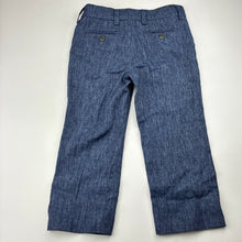 Load image into Gallery viewer, Boys Next, blue marle linen blend pants, adjustable, Inside leg: 35cm, EUC, size 4,  