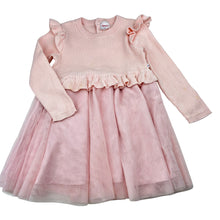 Load image into Gallery viewer, Girls Sprout, cotton &amp; tulle long sleeve dress, *marks front &amp; left sleeve*, FUC, size 2, L: 50cm