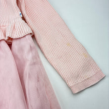 Load image into Gallery viewer, Girls Sprout, cotton &amp; tulle long sleeve dress, *marks front &amp; left sleeve*, FUC, size 2, L: 50cm