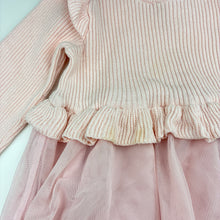 Load image into Gallery viewer, Girls Sprout, cotton &amp; tulle long sleeve dress, *marks front &amp; left sleeve*, FUC, size 2, L: 50cm