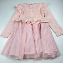 Load image into Gallery viewer, Girls Sprout, cotton &amp; tulle long sleeve dress, *marks front &amp; left sleeve*, FUC, size 2, L: 50cm