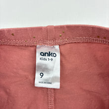 Load image into Gallery viewer, Girls Anko, pink &amp; gold leggings, elasticated, Inside leg: 50cm, EUC, size 9,  