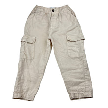 Load image into Gallery viewer, Boys Zara, linen blend cargo pants, elasticated, EUC, size 3-4,  