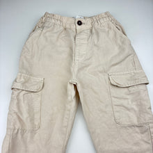 Load image into Gallery viewer, Boys Zara, linen blend cargo pants, elasticated, EUC, size 3-4,  