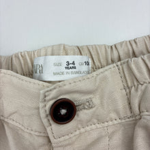 Load image into Gallery viewer, Boys Zara, linen blend cargo pants, elasticated, EUC, size 3-4,  