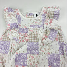 Load image into Gallery viewer, Girls Dymples, stretchy ruffle romper, EUC, size 0,  