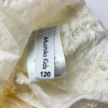 Load image into Gallery viewer, Girls Muzhika Kids, cotton lined embroidered dress, light marks, FUC, size 6, L: 64cm