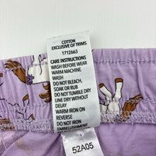 Load image into Gallery viewer, Girls KID, purple cotton shorts, elasticated, unicorns, EUC, size 7,  