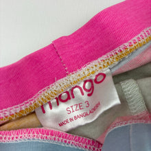 Load image into Gallery viewer, Girls Mango, colourful stretchy bike shorts, small mark, FUC, size 3,  