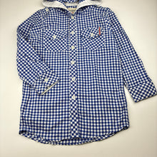 Load image into Gallery viewer, Boys OFFSPRING, checked cotton hooded shirt, L: 54cm, EUC, size 7-8,  