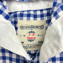 Load image into Gallery viewer, Boys OFFSPRING, checked cotton hooded shirt, L: 54cm, EUC, size 7-8,  