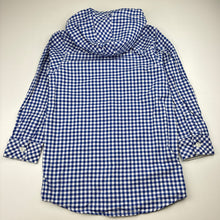 Load image into Gallery viewer, Boys OFFSPRING, checked cotton hooded shirt, L: 54cm, EUC, size 7-8,  