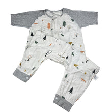 Load image into Gallery viewer, Unisex cutelife, lightweight bamboo / cotton sleepsuit, Sz: L, back of neck to crotch: 61cm, EUC, size 2-3,  