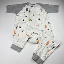 Load image into Gallery viewer, Unisex cutelife, lightweight bamboo / cotton sleepsuit, Sz: L, back of neck to crotch: 61cm, EUC, size 2-3,  