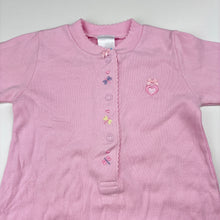 Load image into Gallery viewer, Girls pink, embroidered cotton sleepsack, EUC, size 000,  