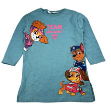 Load image into Gallery viewer, Girls H&amp;M, Paw Patrol fleece lined sweater dress, light marks, FUC, size 5, L: 50cm