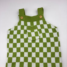 Load image into Gallery viewer, Unisex MINI ZALI, checked knit overalls / romper, GUC, size 0,  