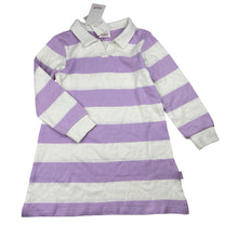 Load image into Gallery viewer, Girls Seed, striped soft cotton long sleeve dress, NEW, size 4, L: 52cm