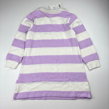 Load image into Gallery viewer, Girls Seed, striped soft cotton long sleeve dress, NEW, size 4, L: 52cm