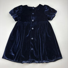 Load image into Gallery viewer, Girls Origami, navy velvet formal / party dress, EUC, size 1, L: 46cm