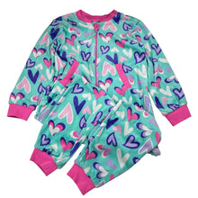 Load image into Gallery viewer, Girls Anko, fleece all-in-one pyjamas / sleepsuit, GUC, size 5,  