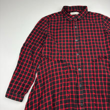 Load image into Gallery viewer, Girls Zara, checked cotton shirt dress, GUC, size 8, L: 62cm