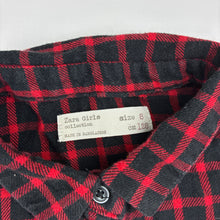 Load image into Gallery viewer, Girls Zara, checked cotton shirt dress, GUC, size 8, L: 62cm