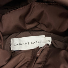 Load image into Gallery viewer, Unisex ZAJA THE LABEL, brown puffer jacket / coat, detachable hood, GUC, size 3,  