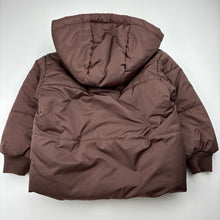 Load image into Gallery viewer, Unisex ZAJA THE LABEL, brown puffer jacket / coat, detachable hood, GUC, size 3,  