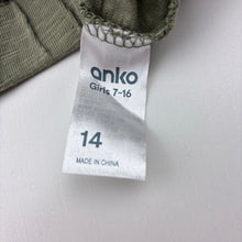 Load image into Gallery viewer, Girls Anko, khaki cotton long sleeve top, EUC, size 14,  