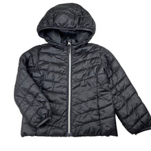 Load image into Gallery viewer, Unisex H&amp;M, black hooded puffer jacket / coat, GUC, size 3-4,  