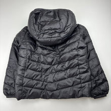 Load image into Gallery viewer, Unisex H&amp;M, black hooded puffer jacket / coat, GUC, size 3-4,  