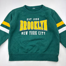 Load image into Gallery viewer, Boys green, fleece lined sweater / jumper, no labels, armpit to armpit: 33cm, shoulder to cuff: 30cm, GUC, size 1-2,  