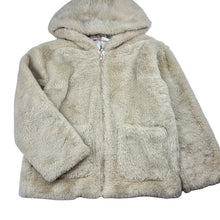 Load image into Gallery viewer, Girls Mango, cotton lined faux fur jacket / coat, EUC, size 7,  