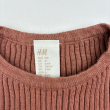 Load image into Gallery viewer, Girls H&amp;M, ribbed knit cotton long sleeve top, GUC, size 4,  