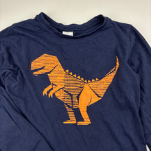 Load image into Gallery viewer, Boys Target, navy cotton long sleeve tee / top, dinosaur, GUC, size 7,  