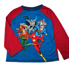 Load image into Gallery viewer, Boys DC Comics, JUSTICE LEAGUE superhero long sleeve pyjama top, GUC, size 7,  