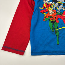Load image into Gallery viewer, Boys DC Comics, JUSTICE LEAGUE superhero long sleeve pyjama top, GUC, size 7,  
