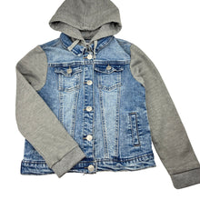 Load image into Gallery viewer, Unisex Just Jeans, stretch denim hooded jacket, GUC, size 6,  