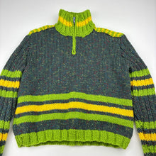 Load image into Gallery viewer, Boys handmade, knitted sweater / jumper, no size, armpit to armpit: 34cm, shoulder to cuff: 41cm, EUC, size 5-6,  