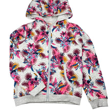 Load image into Gallery viewer, Girls Du Pareil Au Meme, floral fleece lined zip hoodie sweater, EUC, size 8,  
