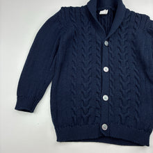 Load image into Gallery viewer, Unisex navy, cable knit cardigan / sweater, GUC, size 4,  