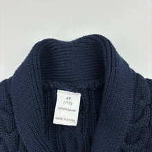 Load image into Gallery viewer, Unisex navy, cable knit cardigan / sweater, GUC, size 4,  