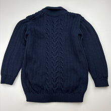 Load image into Gallery viewer, Unisex navy, cable knit cardigan / sweater, GUC, size 4,  